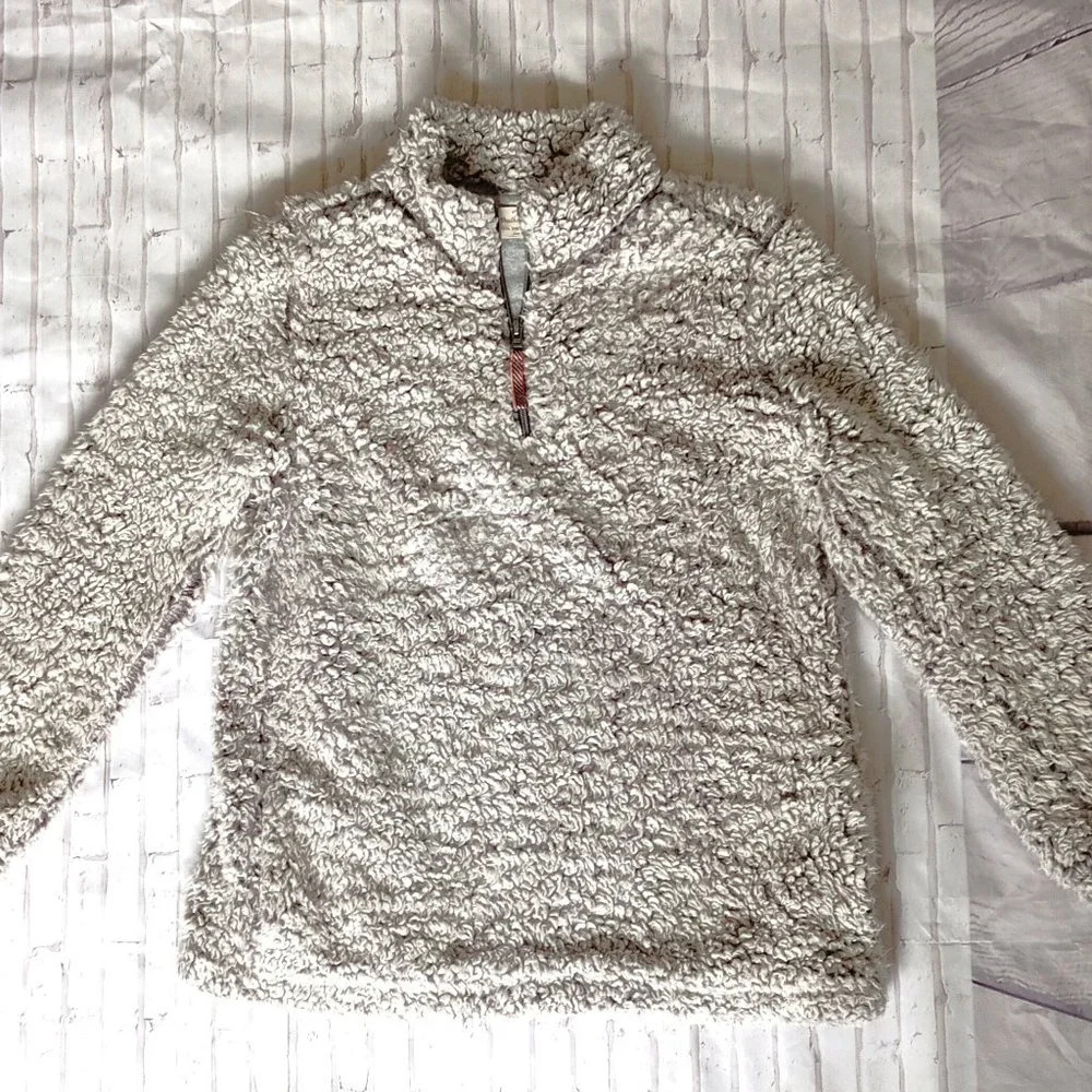 Vintage Weatherproof Women's Large Gray Sherpa Quarter Zip Pullover Jacket